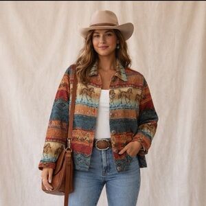 Jane Ashley  Multicolor Patterned Jacket